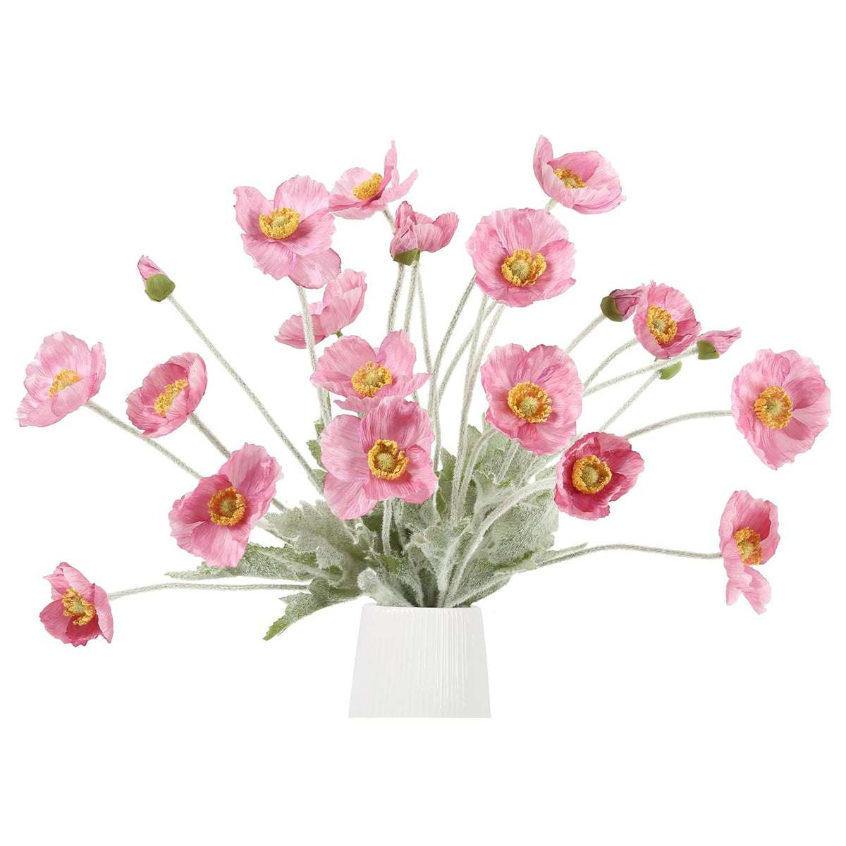 Artificial Silk Poppy Flowers, 6 Stems, Real Touch For Home, Garden, Wedding, Table Centerpiece, Party & Festival Decorations, Diy Flower Arrangements, Pink