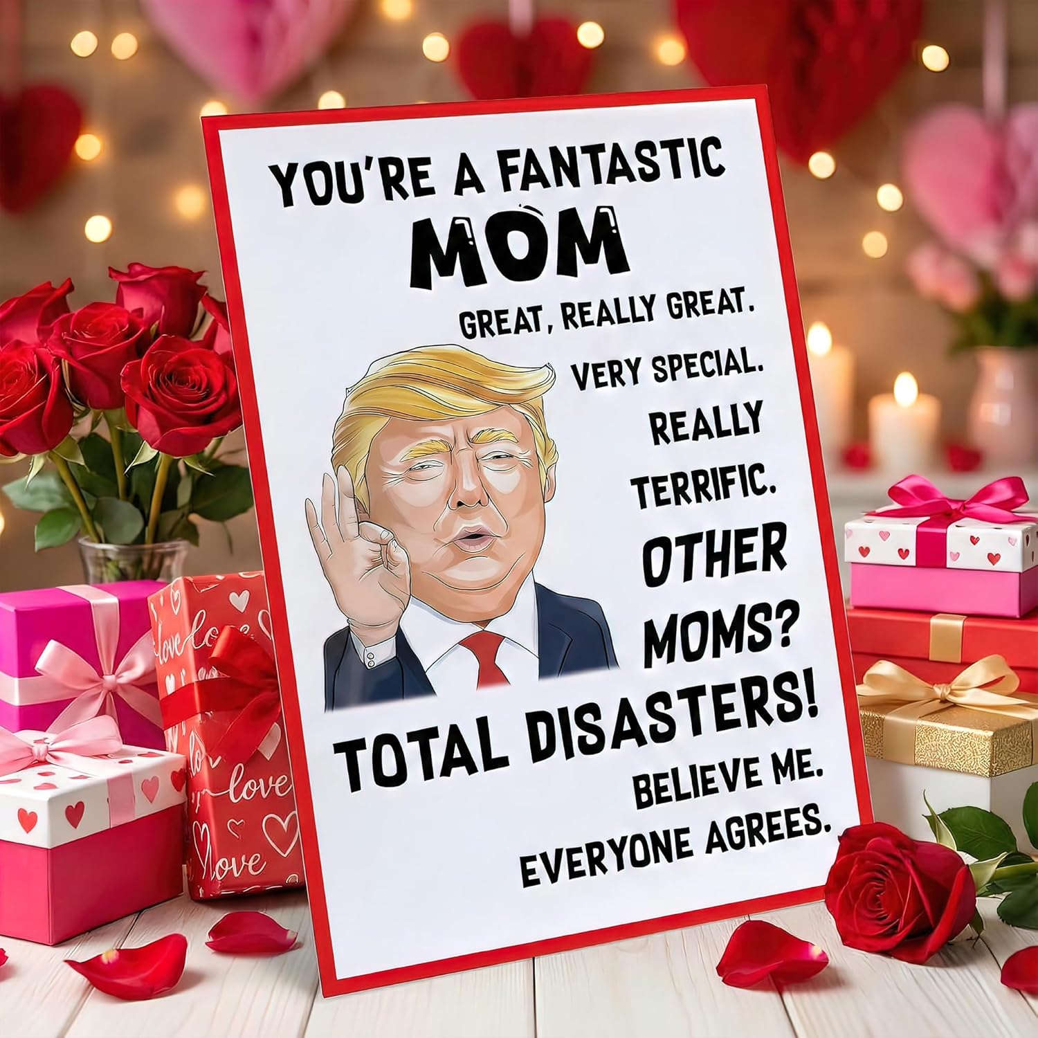 You'Re A Fantastic Mom - Mom Valentines Card, Unique And Funny Card With Envelope - Gift From Husband Son Daughter, Greeting Card For Birthday, Valentines Day Card For Mom
