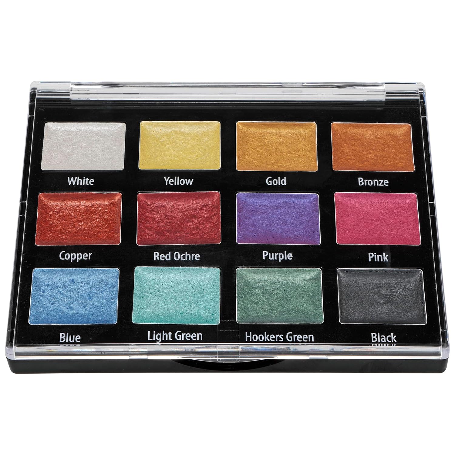 Metallic Watercolors Set – 12 Vibrant Metallic Half Pans In Travel Case – Professional Shimmer Watercolor Paint Set For Artists, Crafters & Mixed Media