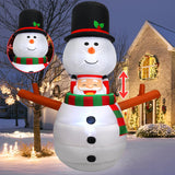 6Ft Christmas Inflatable Outdoor Decorations Animated Snowman Santa Claus Pop Up Xmas Blow Ups Holiday Yard Decor With L