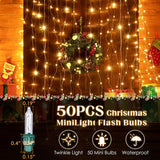 50 Pieces Twinkle Christmas Tree Light Replacement Bulbs, 2.5 Volt Clear Incandescent Bulbs Christmas Tree String Light