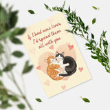 Cute Cat Couple Valentine’S Day Card Gifts For Him Her, Romantic Anniversary Cards For Boyfriend Girlfriend Husband Wife, Sweet Feline Love Greeting Card For Couples