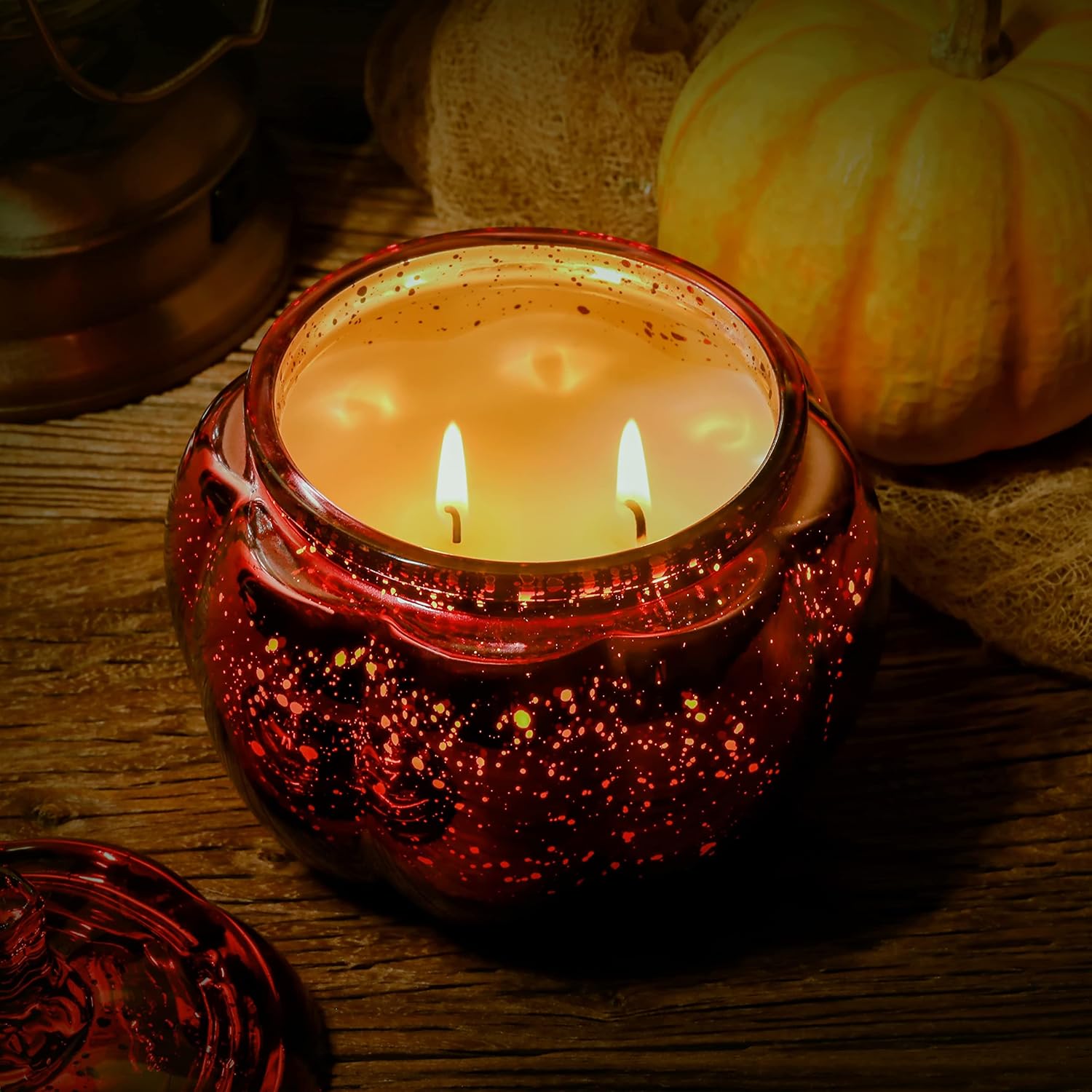 Scented Candles For Home Decoration - Aromatherapy Candles - Pumpkin Shaped -Vanilla Caramel | Thanksgiving Candle Gift Natural Soy Wax Candles