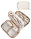 Electronics Organizer Travel Case, Cord Organizer For Women, Travel Cable Bag (Beige)