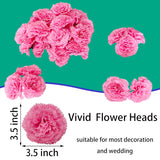 Pink Carnations Artificial Flowers Heads, 80Pcs 3.5'' Fake Faux Silk Flower Heads With Stem For Diy Wreath,Flower Wall, Handmade Flowers, Table Centerpieces, Baby Shower, Graduation Decor