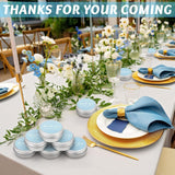 50 Pcs Wedding Candles Gift Favors For Guests 1 Oz Blue Lavender Scented Soy Wax Aromatherapy Candle Favors For Bridal Shower Rustic Wedding Party Guests(Thank You)