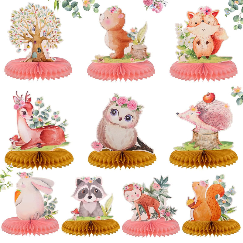 Woodland Animal Baby Shower Decorations For Girls 10 Pcs Floral Woodla