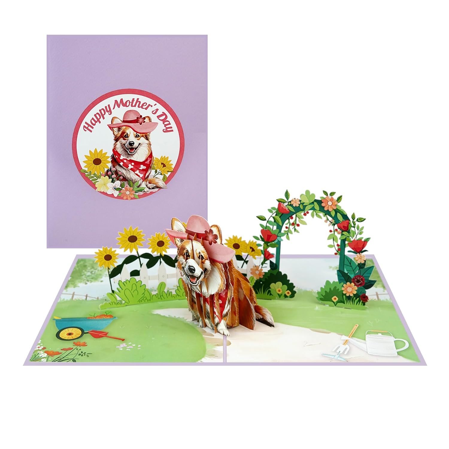 Corgi & Blooms 3D Pop-Up Mother’S Day Card – Cute Floral Dog Lover Surprise, Thoughtful Spring Gift For Mom, Wife, Grandma, Or Dog Mom – 6" X 8" Greeting Card With Envelope