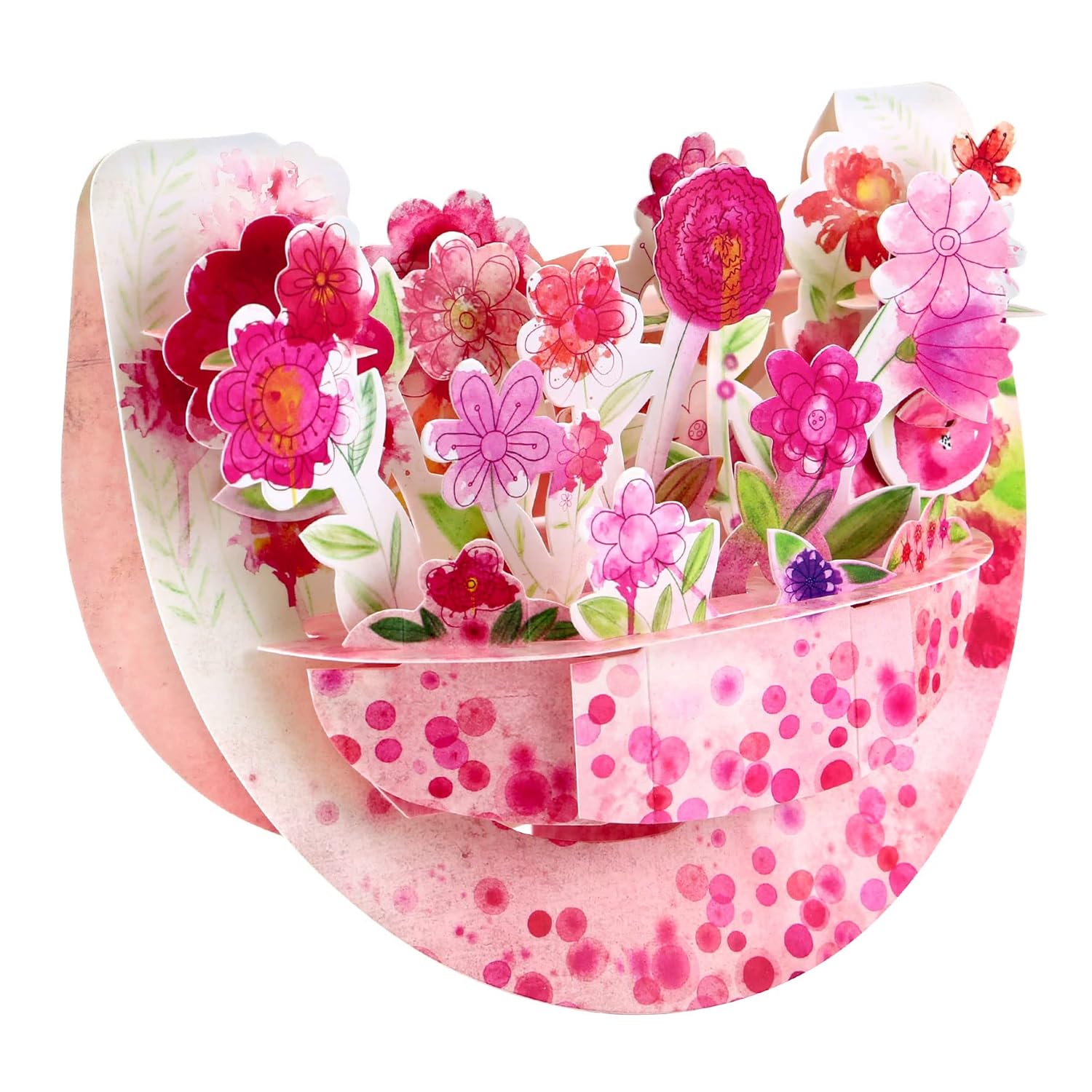 SANTORO Popnrock, 3D Pop Up Greeting Card - Pink Bouquet - For Her, Mother's Day, Girlfriend, Valentine's Day, Daugher, Grandmother | Floral Card