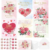 Religious Valentines Day Cards Blessed Valentine'S Day Christian Heartfelt Vintage Flower Greeting Cards With Envelopes For Adults Kids 4.5 X 6.2 Inch