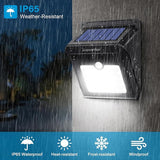 4 Pack 28 LED Solar Motion Sensor Lights Waterproof Wireless Outdoor Security Wall Lights