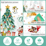 3Pcs Christmas Tablecloth Rectangle Disposable Table Cover 54 X 108In Waterproof Winter Snowman Snowflake Xmas Tablecloth For Christmas Theme Birthday Party, Picnic Christmas Holiday Party Decoration