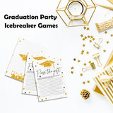 20 Pcs Graduation Game Card Class Of 2025, Golden Graduation Cap Pass The Gift Game Card, 2025 Graduation Games For Senior High School College Graduation Party Activities And Decorations - A02