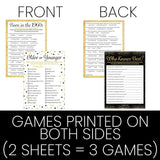 Black And Gold 60Th Birthday Game Bundle - Set Of 3 Birthday Party Games For 20 Guests, Born In The 1960S Theme