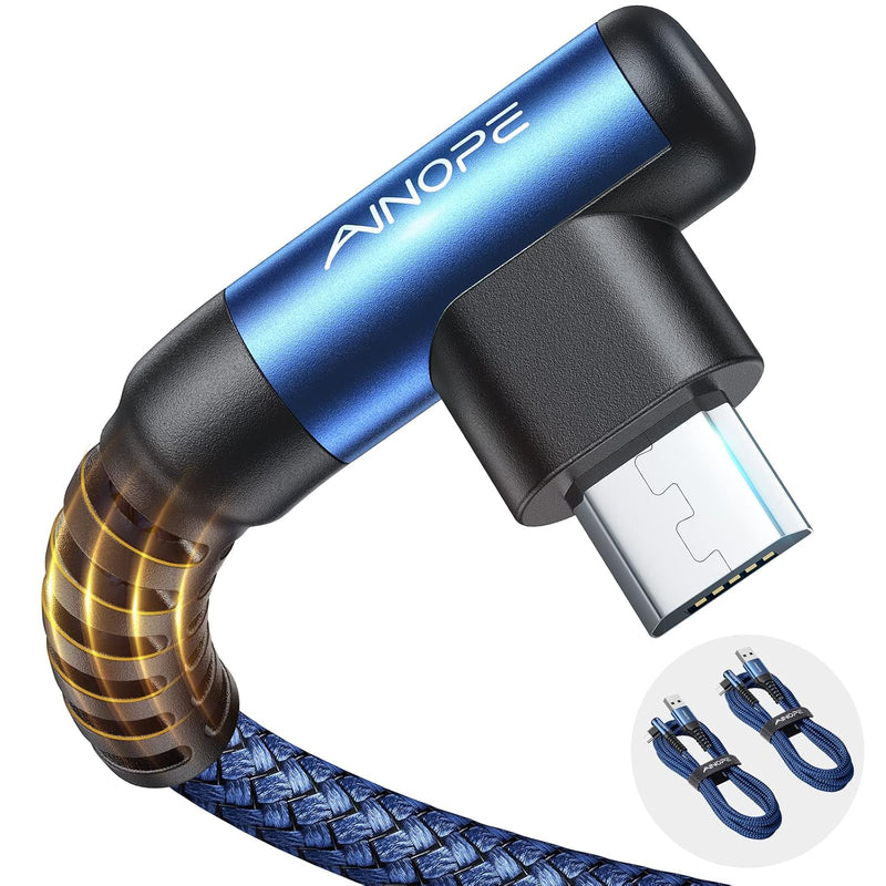 [2 Pack] Micro Usb Cable, Micro Usb Charging Cable Right Angle 6.6Ft, High Spe