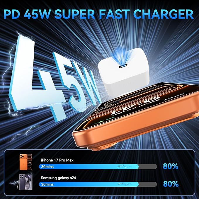 45W USB C Fast Charger with 10FT Type C Cable for iPhone 17 16 15 Pro Max