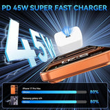45W USB C Fast Charger with 10FT Type C Cable for iPhone 17 16 15 Pro Max
