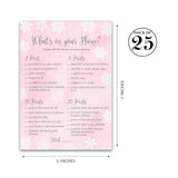 Snowflakes Girl Baby Shower Games — What'S On Your Phone Game — Pack Of 25 —Winter Wonderland Baby Shower Activity, Baby It’S Cold Outside Frost Holiday Pink Couples Co-Ed Shower G780-Phn