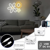 Daisy Flower Neon Sign LED Boho Wall Light 13.39 x 13.23 Inch Warm Cool White Yellow Acrylic Decor