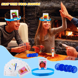 4 Set Headband Game Guessing Who Am I Game The Quick Question Game Set Include Headbands, Picture Cards, Scoring Coins, Sand Clock For Family Party