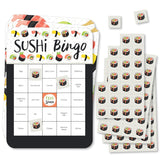 Big Dot of Happiness Let’s Roll - Sushi - Bingo Cards and Markers - Japanese Party Bingo Game - Set of 18