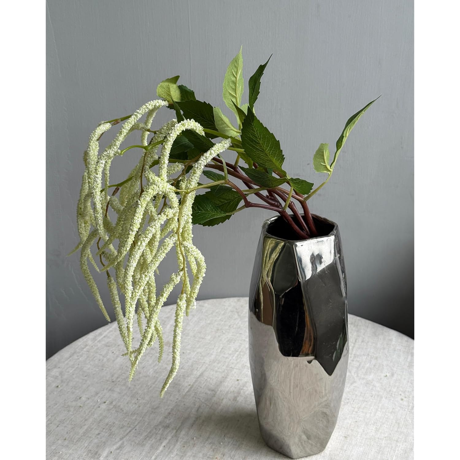 3Pcs Artificial Amaranthus Flower Fake Hanging Green For Wedding Bouquets Home Decor Arrangement Photo Props Party Decoration 37''(White)