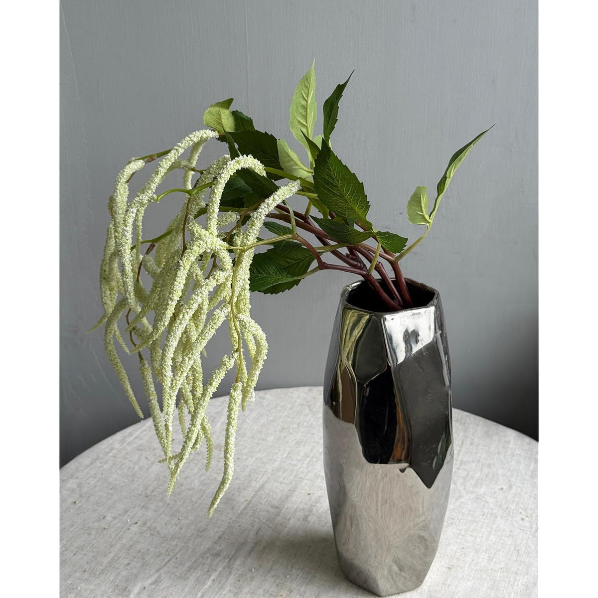 3Pcs Artificial Amaranthus Flower Fake Hanging Green For Wedding Bouquets Home Decor Arrangement Photo Props Party Decoration 37''(White)
