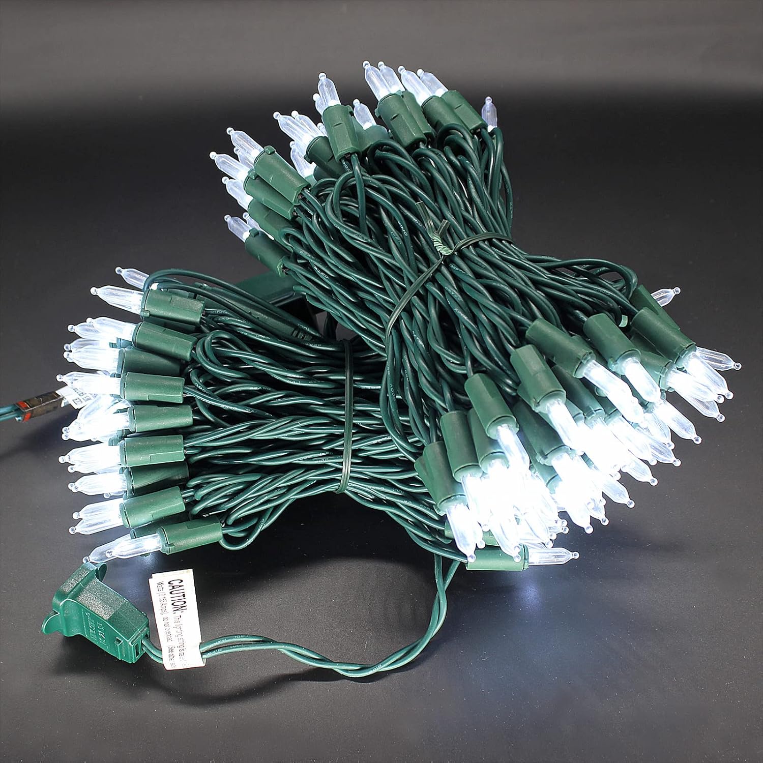 150 Led Cool White Christmas Lights On Green Wire, 50 Feet Xmas Tree Lights, Ul Certified For Outdoor Indoor