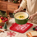 We Whisk You A Merry Christmas Pot Holders 2 Pack Set, Gifts For Baking Lovers, Funny Holiday Christmas Heat Resistant Oven Hot Pads For Kitchen Countertop Baking