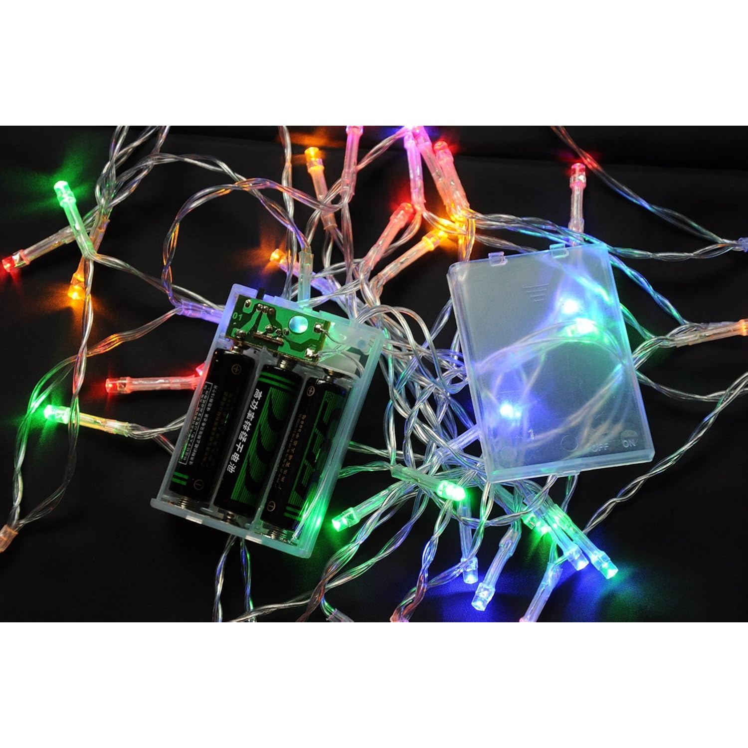 Battery Operated Christmas Lights,13 Ft Short Clear Wire String Led Twinkle Fairy Light For Small Mini Xmas Tree And Wed