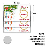 Christmas Scratch Off Cards - 40 Pcs Win Game With Sticker, Funny Holiday Party Game, Christmas Scratch Games, Party Supplies, A04