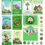 Happy St. Patrick'S Day Cards With Envelopes & Stickers 20 Pcs For Kids And Adults Irish 4X6 Inch Blessings Message Inside 10 Designs Shamrock Lucky Day Religious Saint Patricks Day Cards