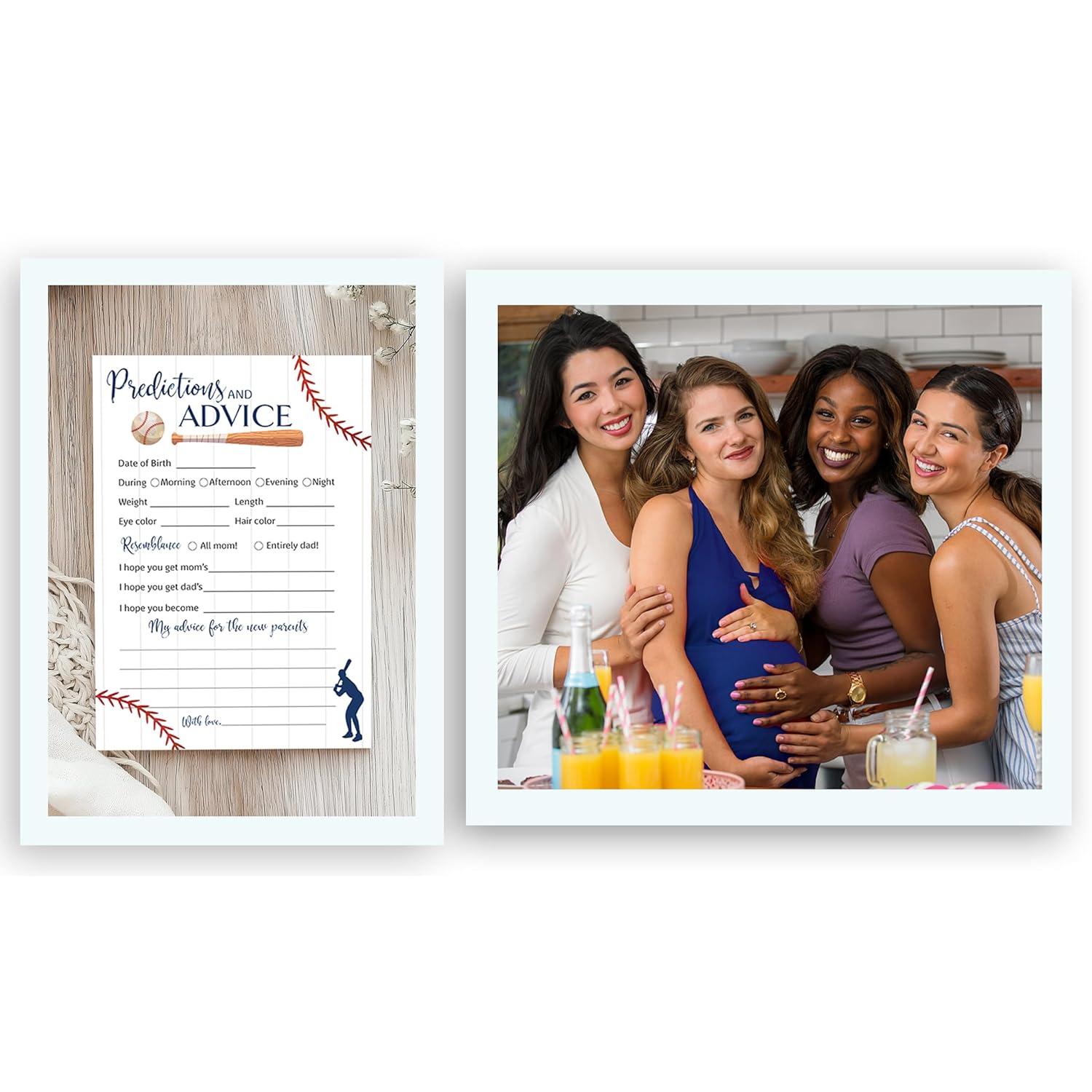 Baseball Prediction And Advice Cards - Pack Of 25 - Sports Navy Blue Boy Baby Shower Games, Wishes For New Parents Mom & Dad To Be Mommy & Daddy Message Little Slugger Shower Activity G900-Pdav