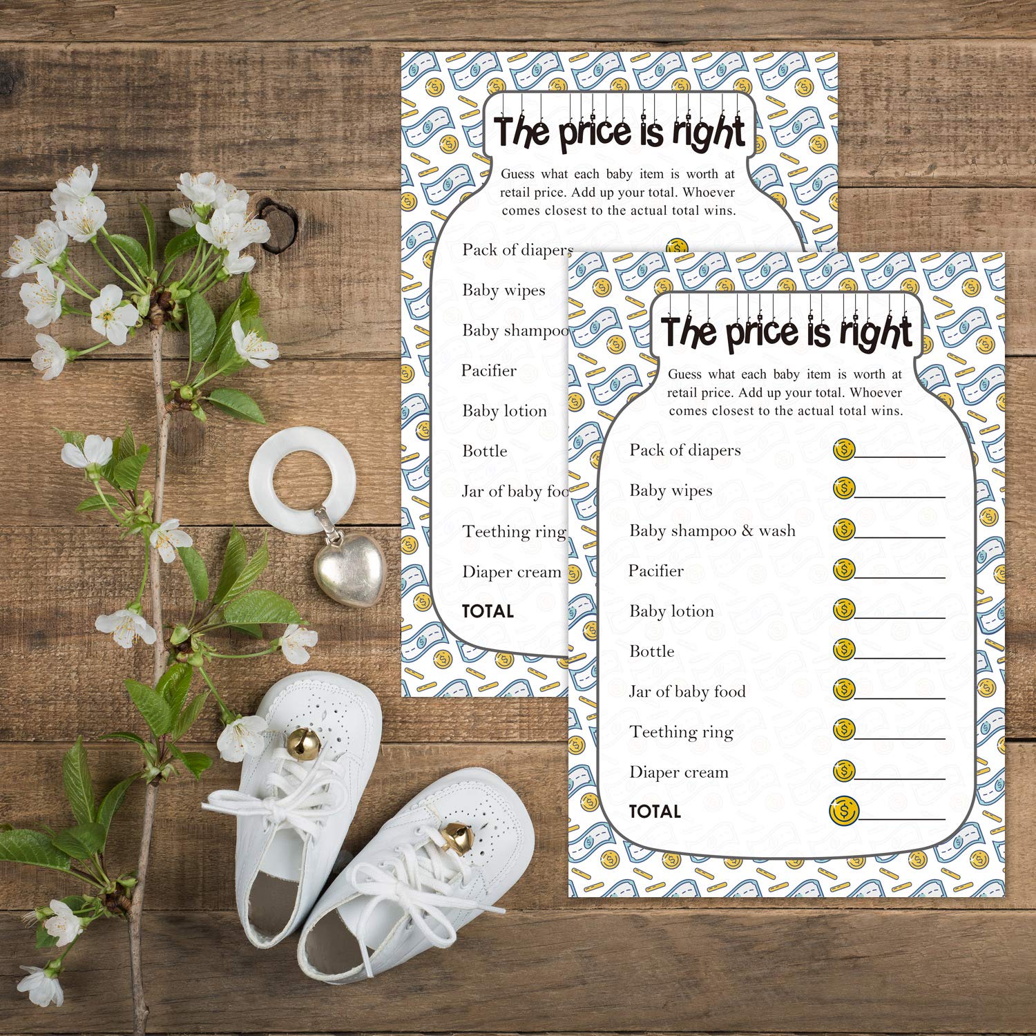 The Price Is Right Baby Shower Game Ideas, 50 Cards Fun Baby Shower Game For Boys, Girls, Fun Party Activities Card For Couples Decorations Supplies.