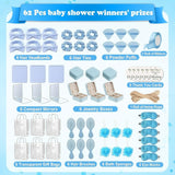 6 Sets Baby Shower Prizes For Winners Headband Hair Brush Jewelry Box Sleep Mask Compact Mirror Powder Puff Hair Tie Gift Bag Baby Shower Favors Bridal Shower Thank You Gifts For Guests (Blue)