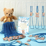51 Pcs Don'T Say Baby Shower Game Supplies Include Blue Bear Wooden Baby Shower Sign And 50 Wood Bear Necklaces For Girl Boy Gender Reveal Party Decor
