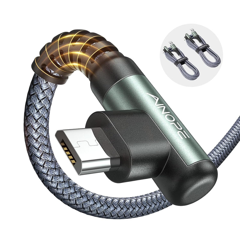 Micro Usb Cable 2 Pack 6.6Ft Unbreakable Usb To Micro Usb Charger Cable Right