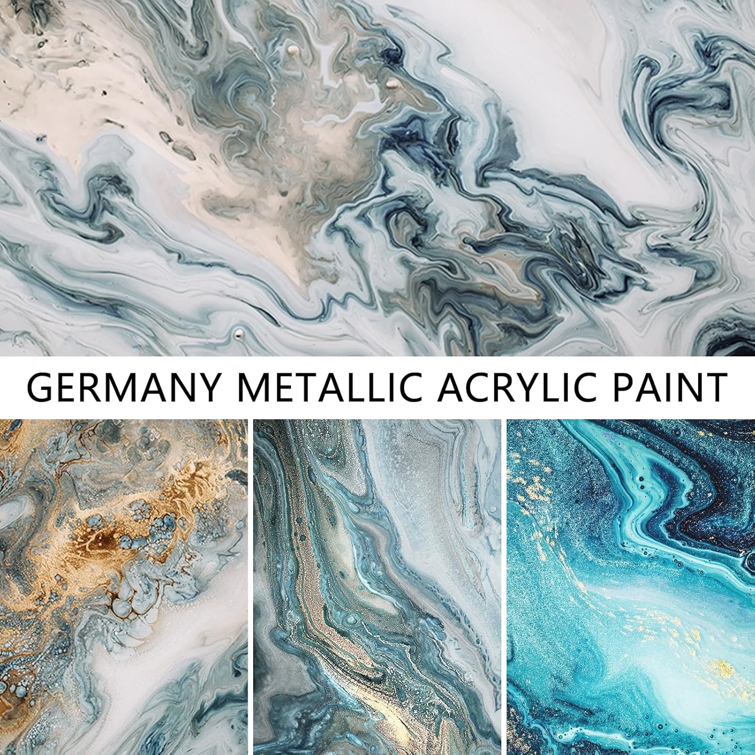 Metallic Acrylic Paint -Blue Planet High Brightness Glitter Pigment-Art Craft For Artists & Painters, Canvas Halloween Pumpkin Ceramic Rock Painting (Cosmic Planet)