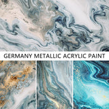 Metallic Acrylic Paint -Blue Planet High Brightness Glitter Pigment-Art Craft For Artists & Painters, Canvas Halloween Pumpkin Ceramic Rock Painting (Cosmic Planet)