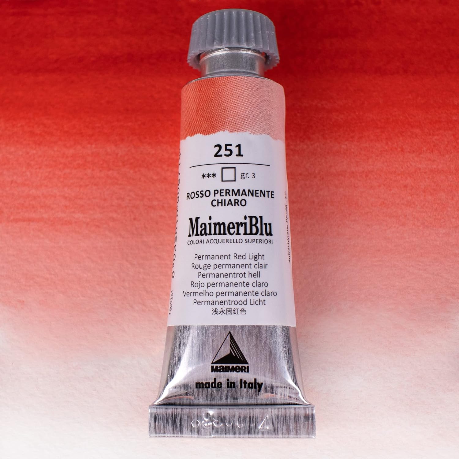 MaimeriBlu 12ml Single-Pigment Watercolor Paint - Permanent Red Light PR168 Professional Watercolor Paint - Lightfast and Transparent Watercolor Paint Tube for Artists