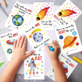 36 Pcs Valentines Day Cards Planet Card Stock Spaceship Valentines Day Card For Valentine'S Day Party Favor Classroom School Party Favors