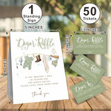 Fisherman Baby Accessories - Diaper Raffle Game Kit, 50 Tickets & Standing Sign, Decoration For Baby Shower, Gender Reveal & Announcement Party Favor