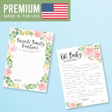 20 Floral Baby Shower Games For Girls-Hilarious Baby Shower Games, Advice Cards Mad Libs Funny Game, Family Tradition Cards