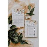 50 Pack Of Bridal Shower Games, Honey-Do-List And Would She Rather Floral Modern Minimalistic Design.