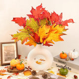 6 Pcs Fall Leaves Stems Artificial Flowers Fall Maple Leaf Foliage Stems Autumn Branches For Vase Party Centerpiece Thanksgiving Décor