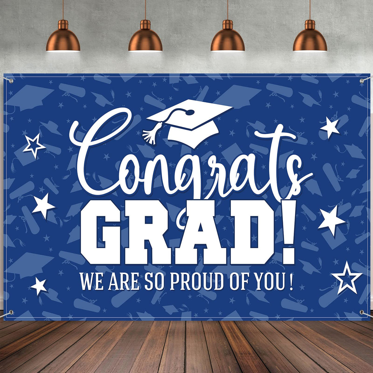 Graduation Decorations Grad Backdrop Banner Class of 2026 Graduation Backdrop Background for Grad Party Photo Studio Props Decoration Sign Supplies, 72.8 x 43.3 Inch (Blue)