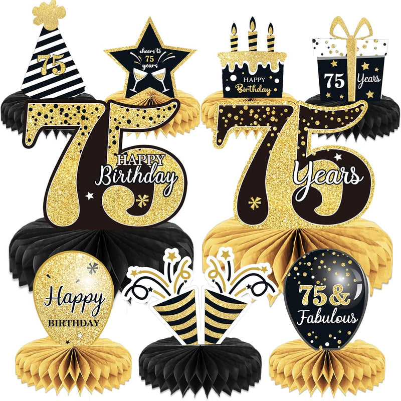 9 Pieces 75Th Birthday Decorations 75Th Birthday Centerpieces For Tabl