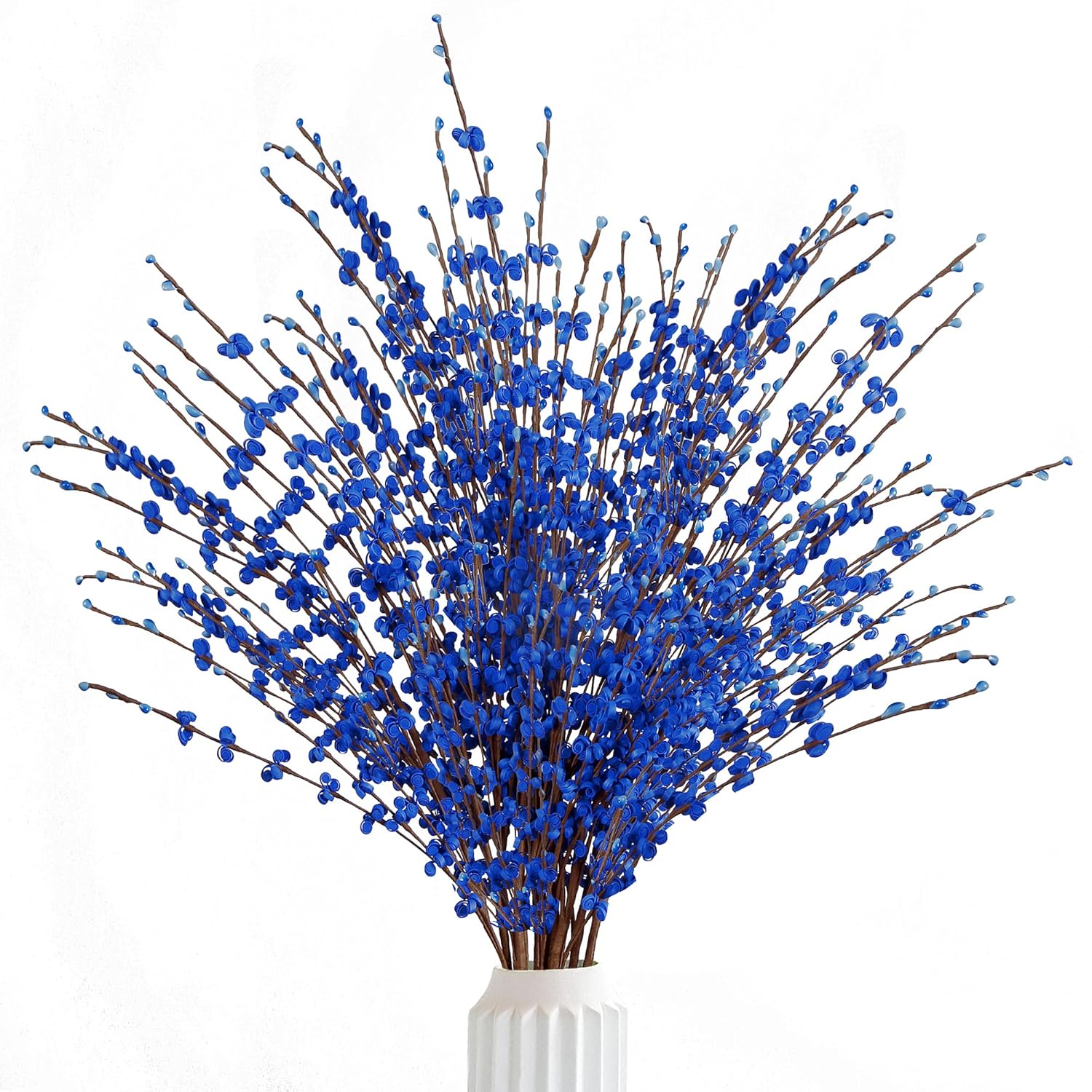 10 Pcs 29.5’’ Long Artificial Jasmine Flowers Tall Fake Flower Bouquet Faux Jasmine Plants Dry Branches For Wedding Home Party Office Hotel Restaurant Kitchen Decoration?Blue?