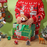 Christmas Gift Bags 36 Pack - Non-Woven Reusable Holiday Gift Bags With Handles, Jumbo Xmas Tote Bags For Christmas Party, Gift Wrapping, New Year Favors & Decorations (12.8X9.8X6.7 Inches)