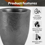 #0.5-0.5Kg Premium Black Silicon Carbide Graphite Crucible Cup Furnace Torch Melting Casting Refining For Aluminum, Gold, Silver, Copper, Brass Withstand 1800 ?/ 3272?